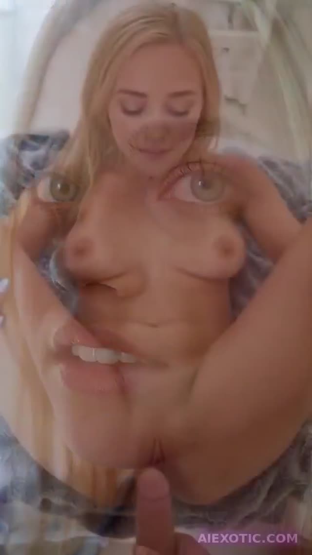 Top-down POV- blonde on her back, legs wide, taking every slow thrustH video thumbnail